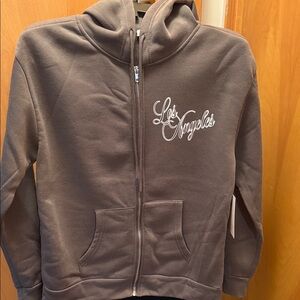 Los Angeles California Zip Up Jacket - Gray